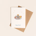 Diwali Pooja Card - handmade Diwali greeting card featuring a pooja illustration