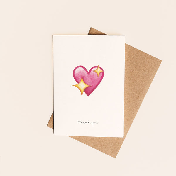 Sparkly Heart Thank You Card